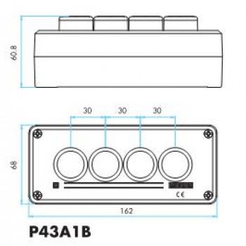 Dėžutė su mygtukais P43A1B-E30