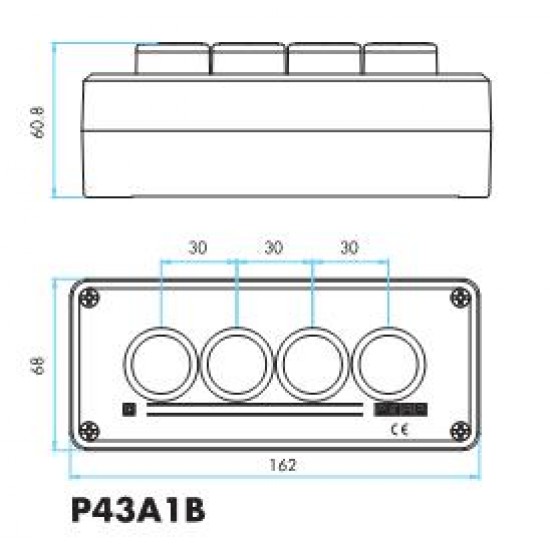 Dėžutė su mygtukais P43A1B-E30